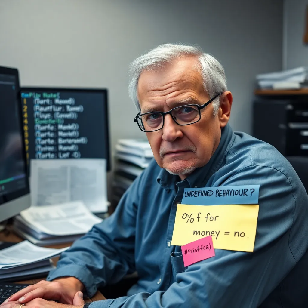 Senior engineer’s thousand-yard stare after years of printf