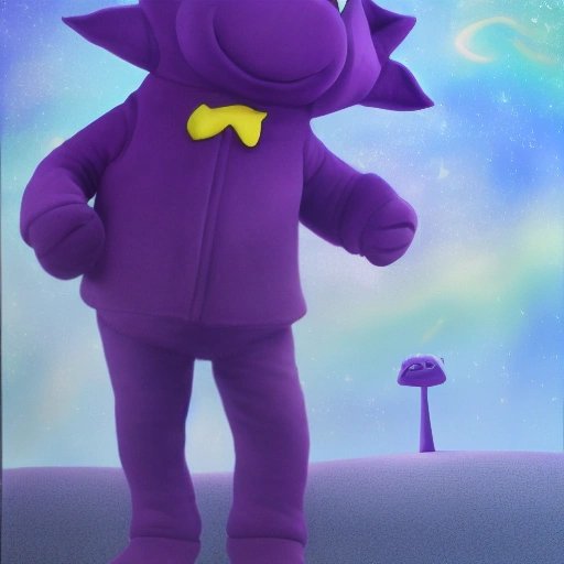 Tinky Winky portrait by night