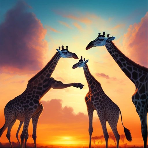 Giraffes playing basketball