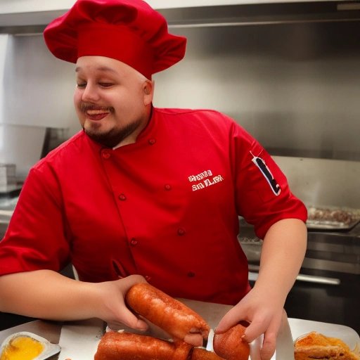 Chef adding vegan hot dogs to meat grinder