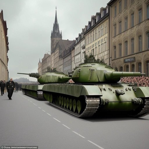 German tanks rolling through European streets