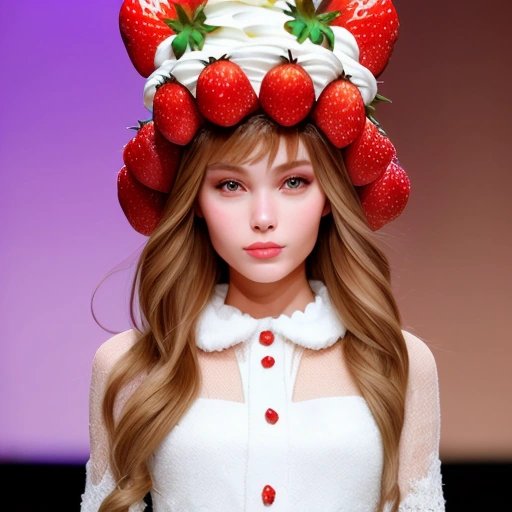 Fashion model in Belgian waffle hat