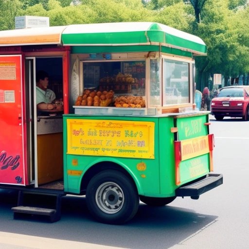 Food cart at a traffic jam