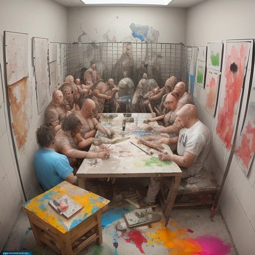 Inmates using unconventional tools for art