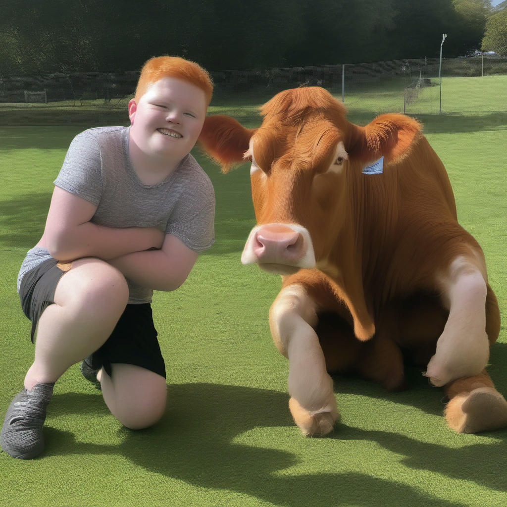 The highlander's best friend - a ginger cow