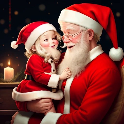 Santa Claus listening to a child's wishes