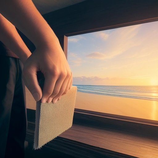 Person holding sandpaper