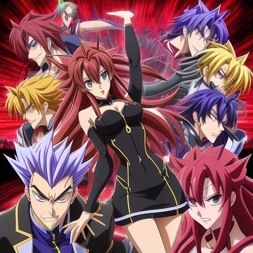Memorable scenes from Highschool DxD with captions reflecting the absurdity of the situation