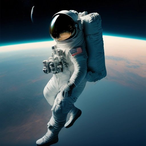 Astronaut sitting on satellite