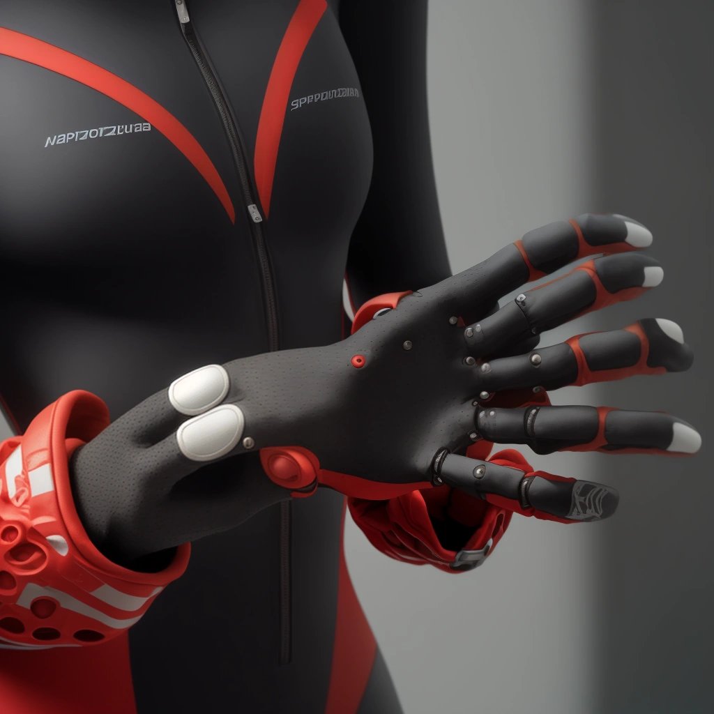 Close-up of Hoop suit with haptic sensors
