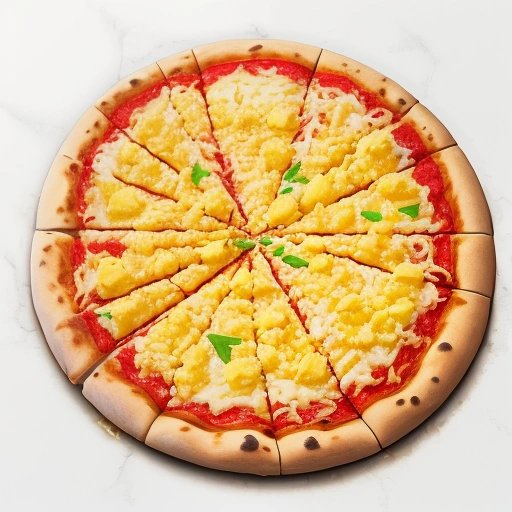 Pizza with pineapple toppings