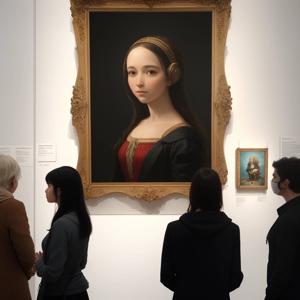 AI-generated image in an art gallery