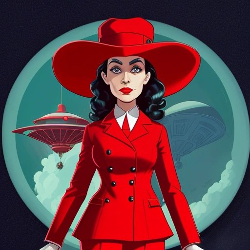 Carmen Sandiego and an alien spacecraft