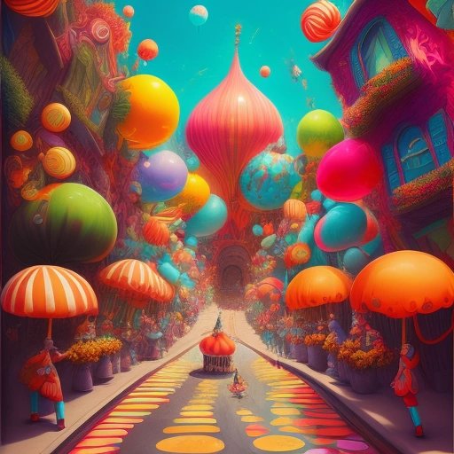 Oompa Loompas transforming a street into a vibrant wonderland