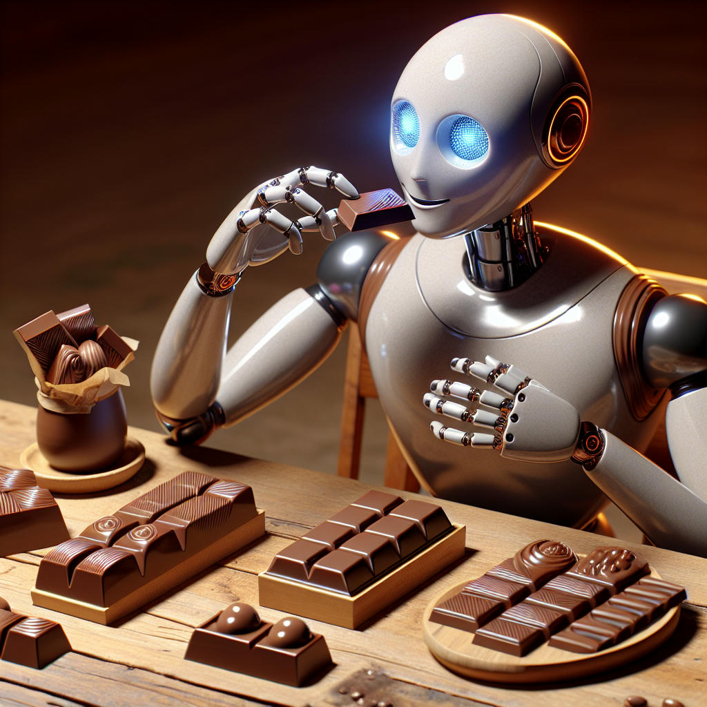 AI robot tasting artisanal chocolate