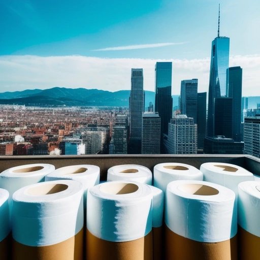 Mountain of toilet paper rolls