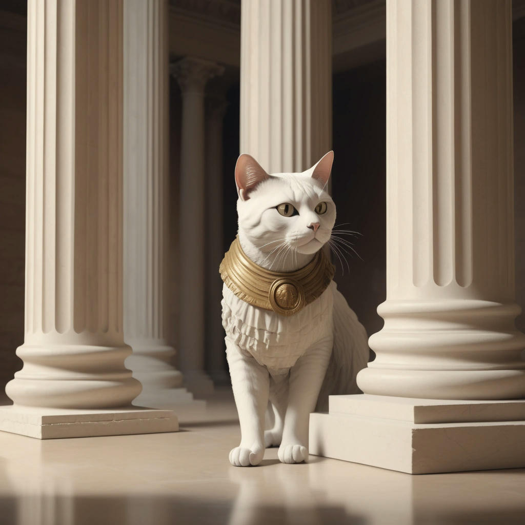 A Roman cat plotting in the shadows