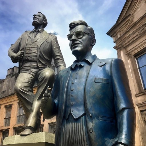 Darren Jones posing with the statue in Hull