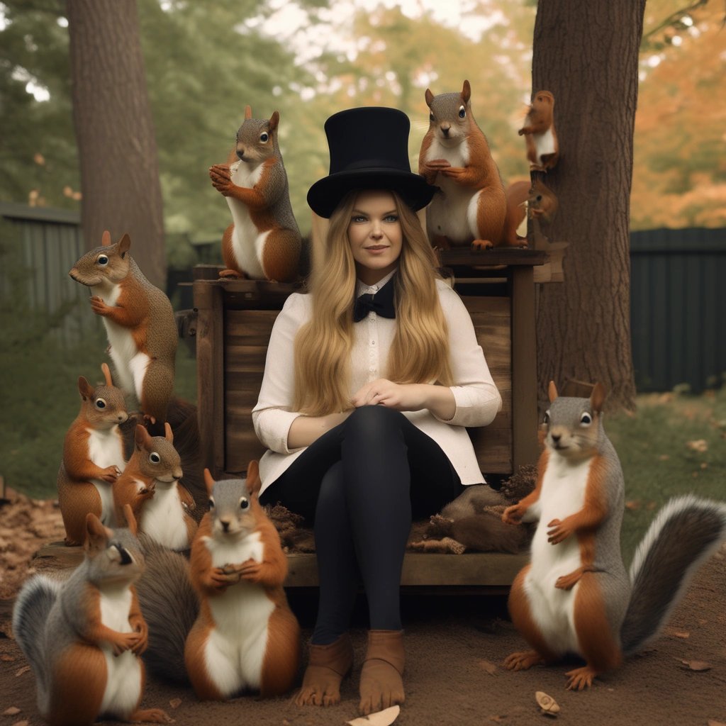 Emily with squirrels