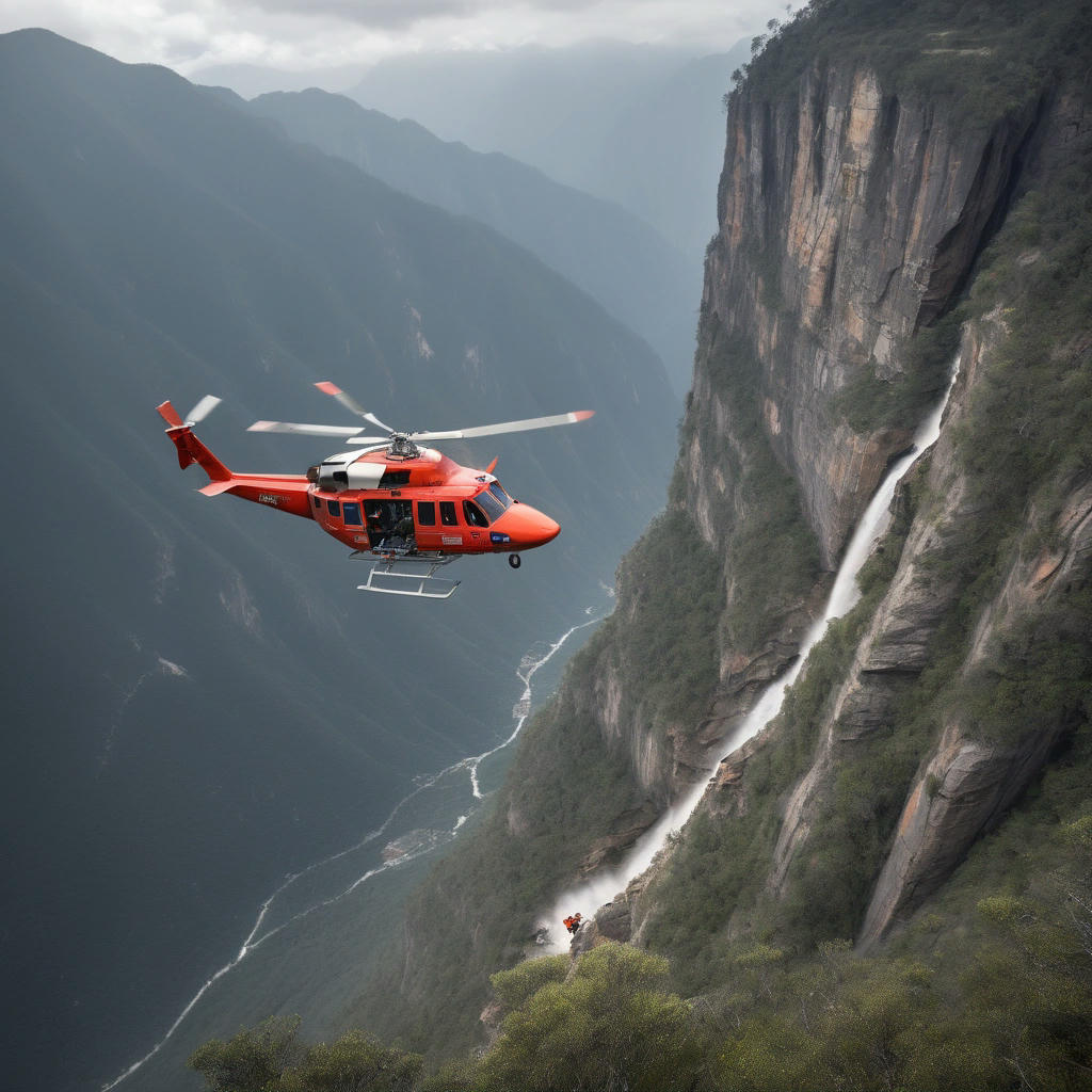 Bell 212 performing a rescue operation.