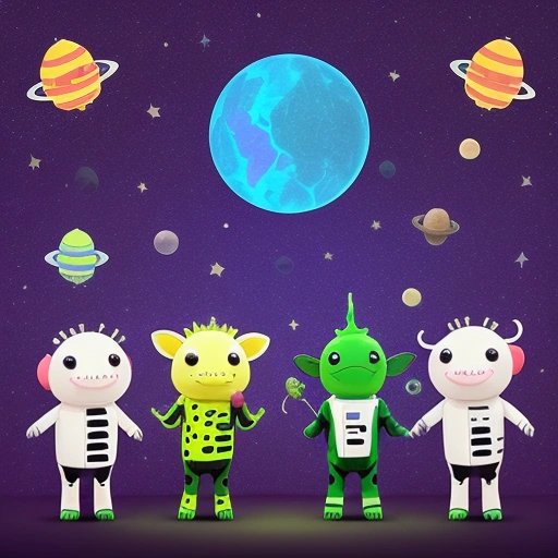 Aliens and cows doing karaoke