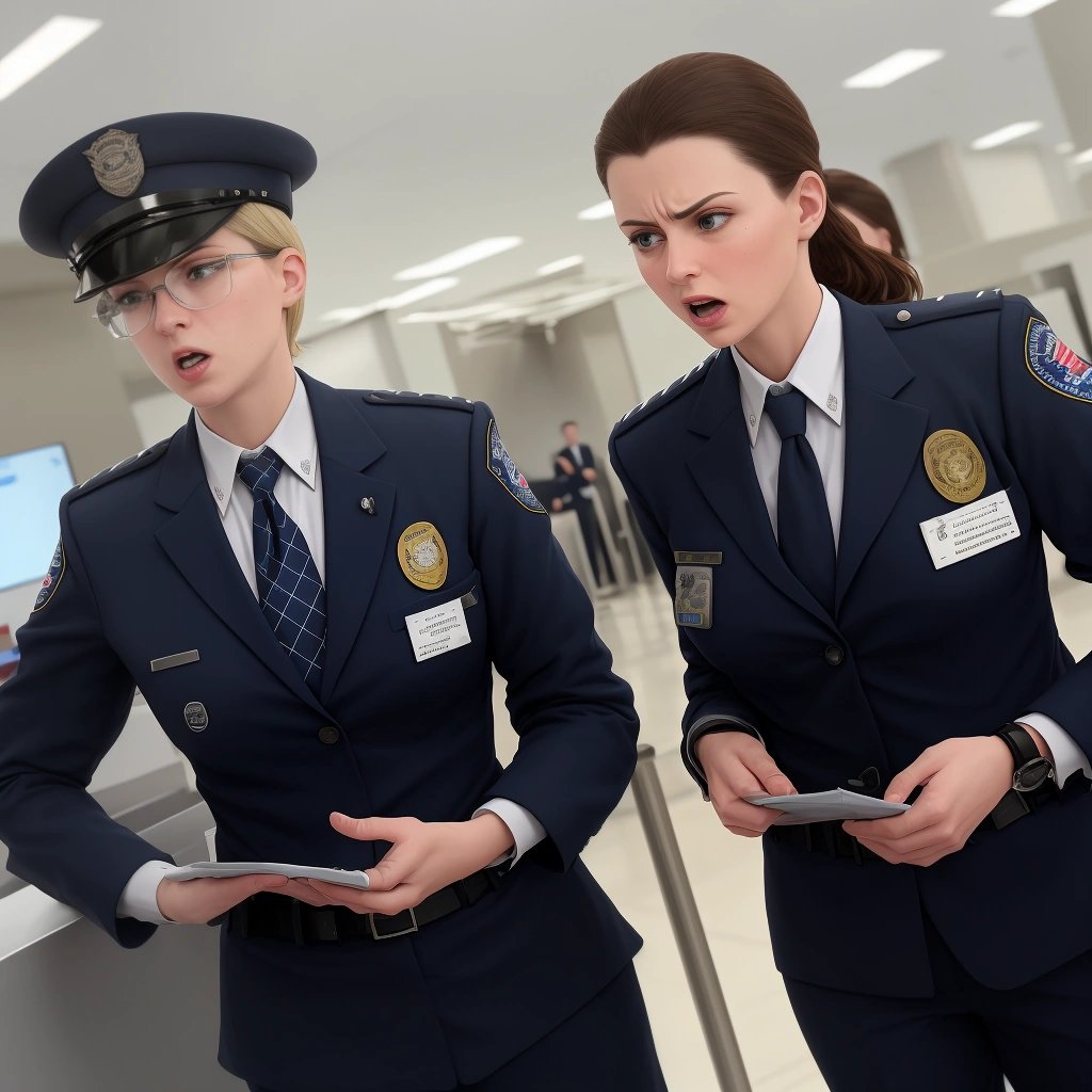 Heated discussion among TSA agents