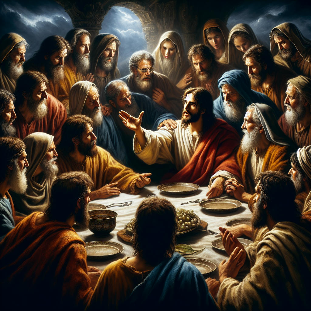 The Last Supper with Jesus and his disciples