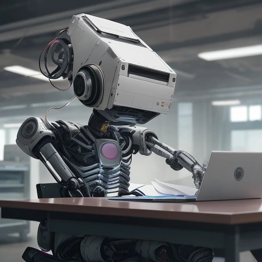 AI-powered robot working diligently