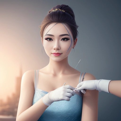 Beautician performing skin-tearing treatment on client