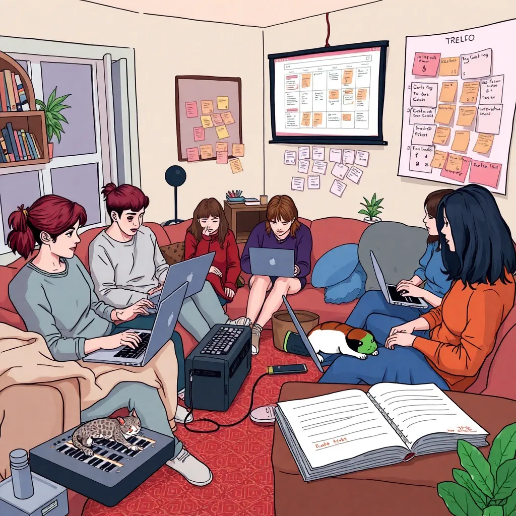 Indie team: queer polyamorous friend group jam house