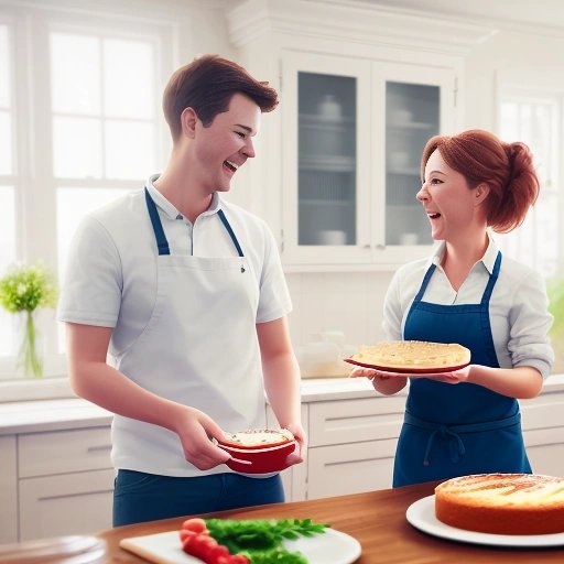 Jenny and Tom having a good time in the kitchen