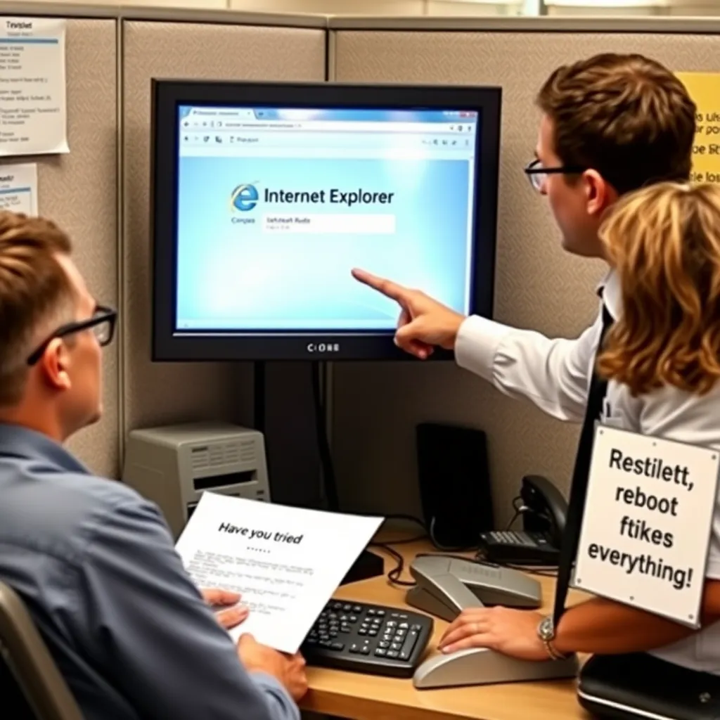 IT department restores normal conditions with Internet Explorer