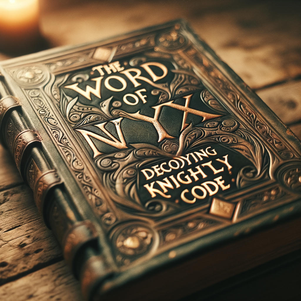 An illustrated book titled 'The Word of Nyx: Decoding the Knightly Code'