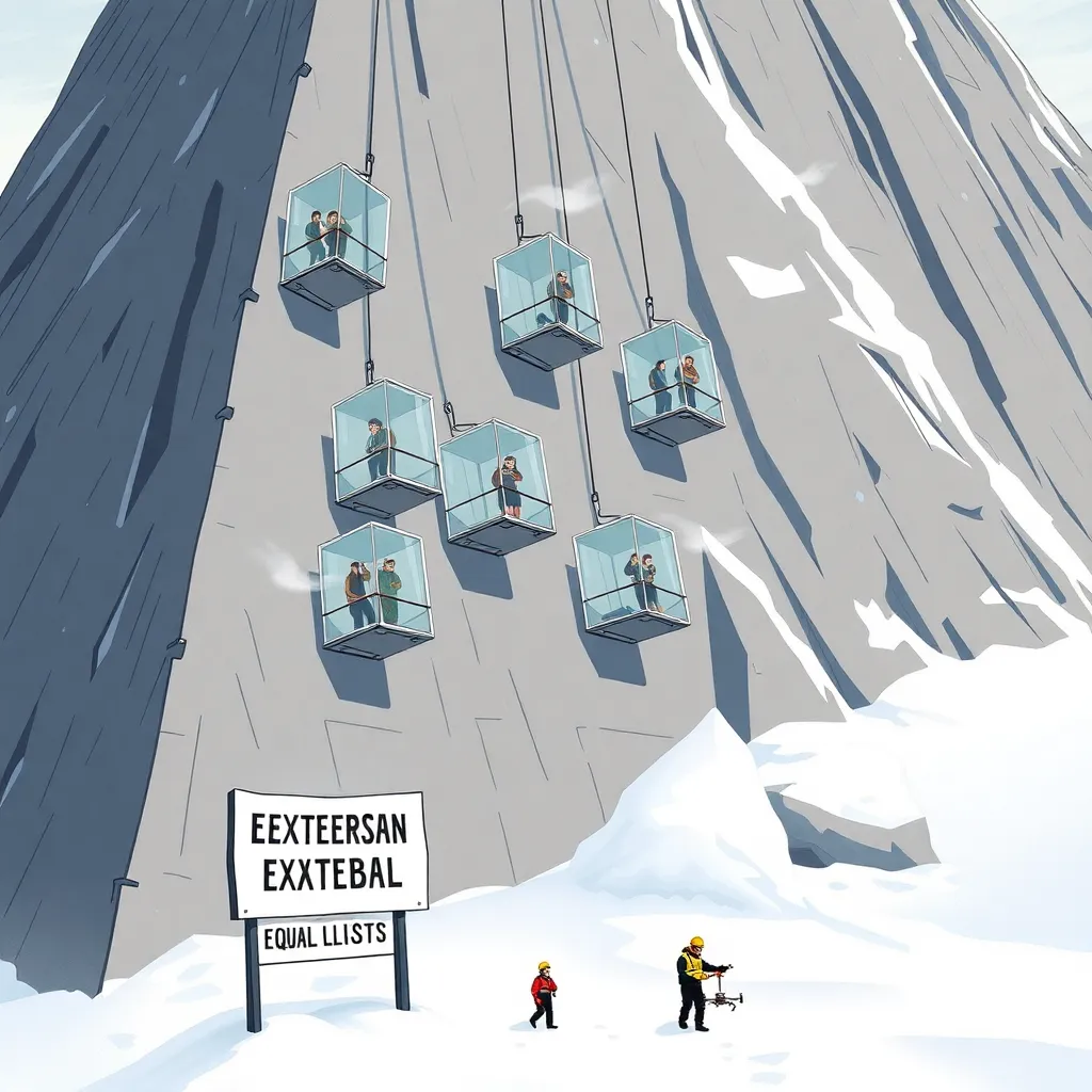 Outside elevators: “Everyone will be equally terrified”