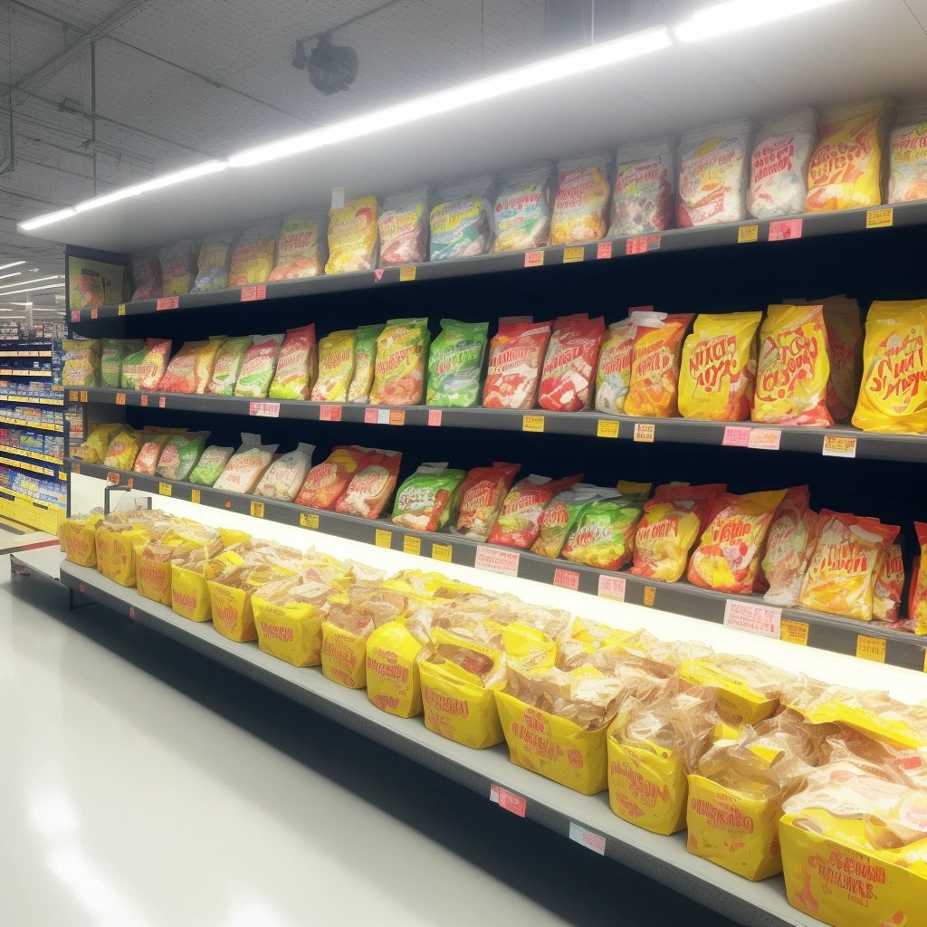 Empty shelves in supermarket where Slurm is usually displayed