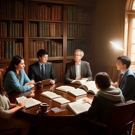 Scholars debating the hidden message