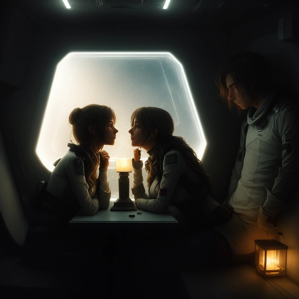 Crewmates sharing a romantic moment
