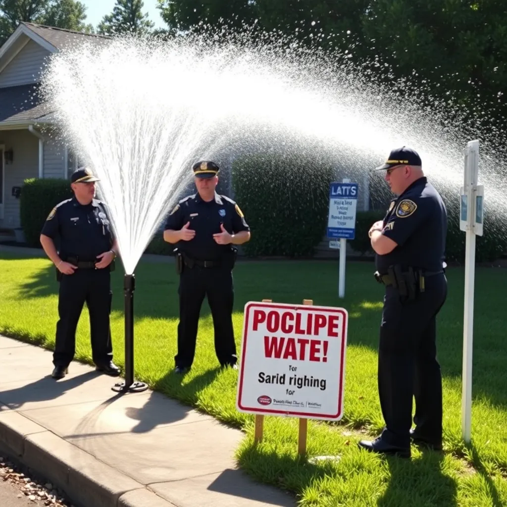 Sprinkler turned on for “rhetorical emphasis,” police leave after arguing if sprinkler is wet
