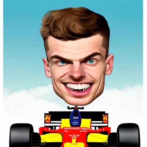 Max Verstappen as F1 driver with toddler head