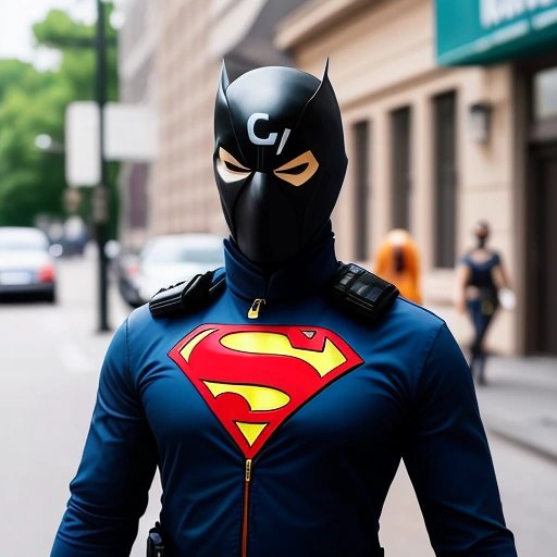 Police officer dressed as a superhero