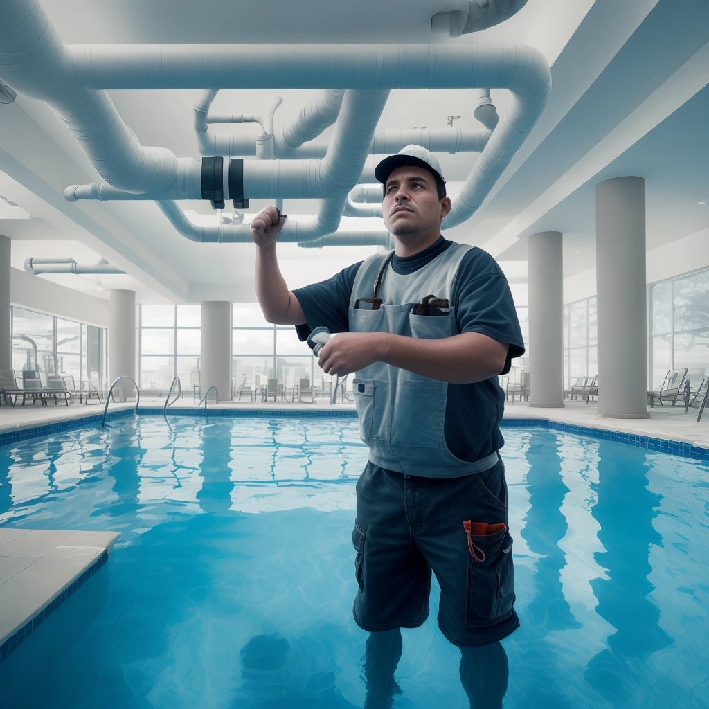 Maintenance worker fixing the heating system