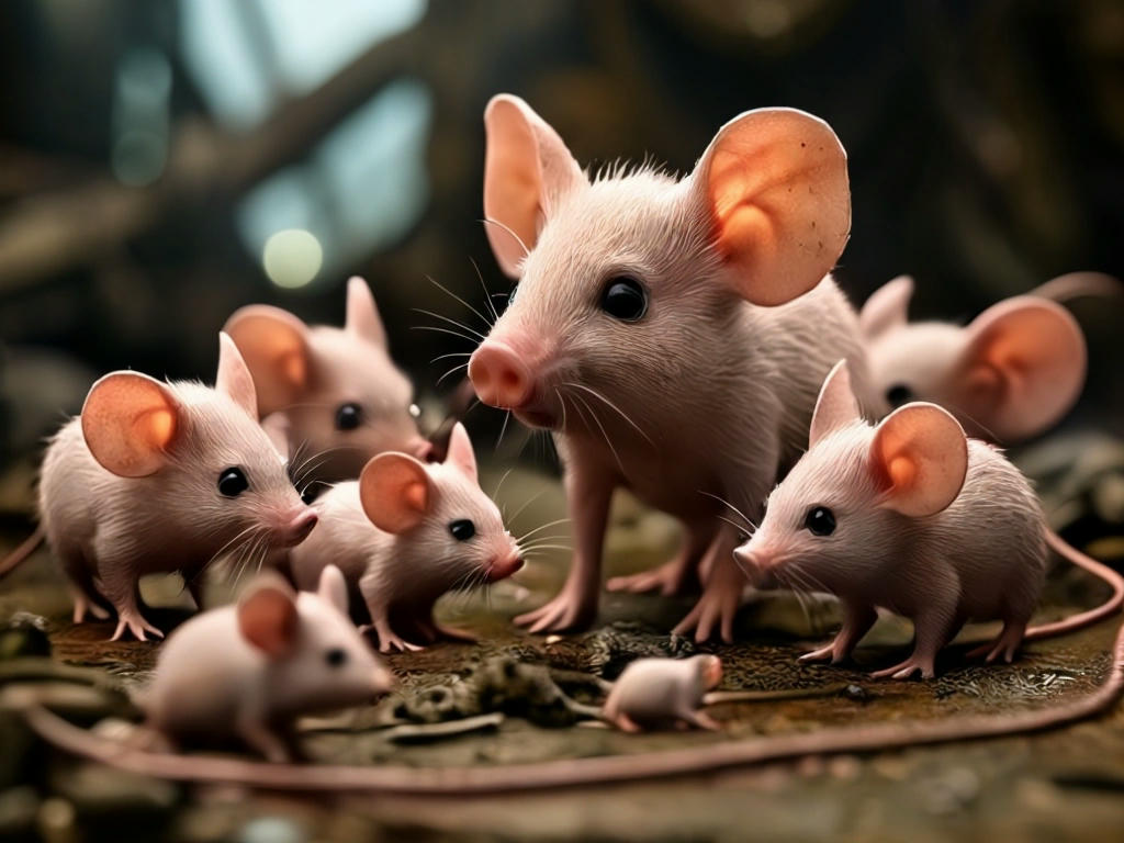 Tiny piglet-like creatures swarming the rat-like crew members, with a sense of chaos and desperation