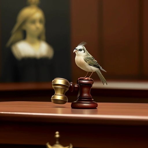 Bird in a courtroom