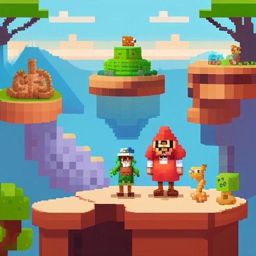 Qbert, Coily, and Ugg standing together in the Qbert universe