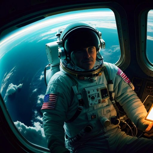 Astronaut Bill Hubble admiring onyx in space