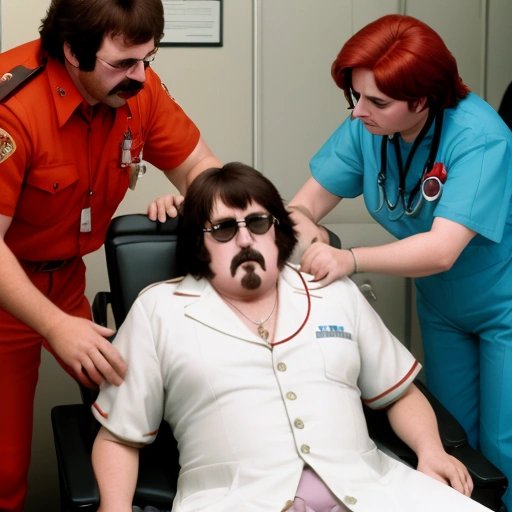 Tony Clifton being attended by medical team