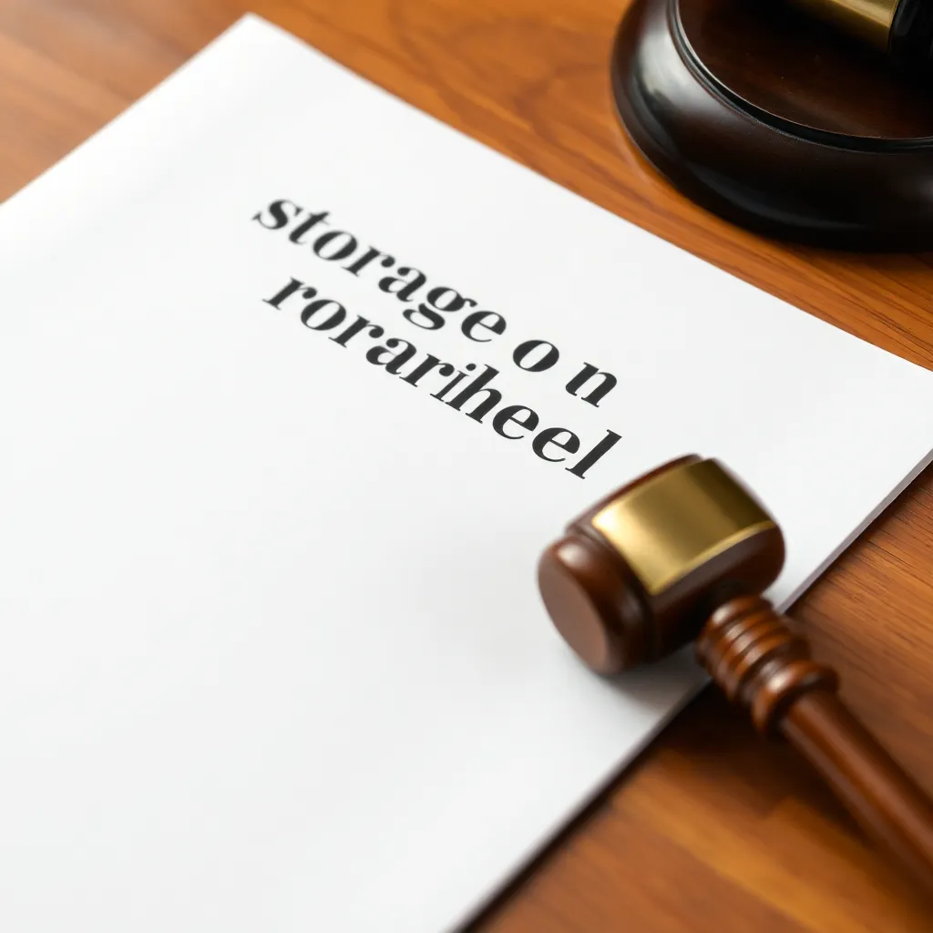 A close-up of a government pamphlet titled 'Safe Storage of Metaphorical Weight' resting on a wooden desk next to a small, handheld gavel. Neutral colors, official stationery.