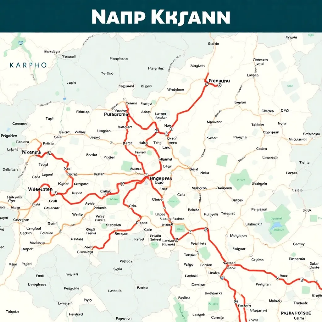 Картографічна карта України, де село Дороги оточене мініатюрними автомагістралями, але саме село — маленька пляма з написом 'тут немає нічого, окрім кущів'