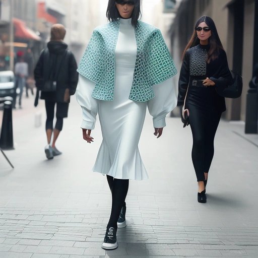People wearing hexagon-based fashion