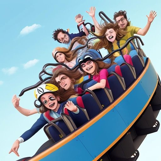 Man wearing the Eye-Stabilizing Headgear on a roller coaster